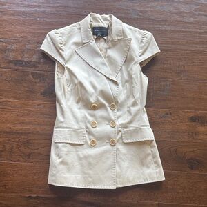 BCBG Max Azria Beige Double-Breasted Blazer